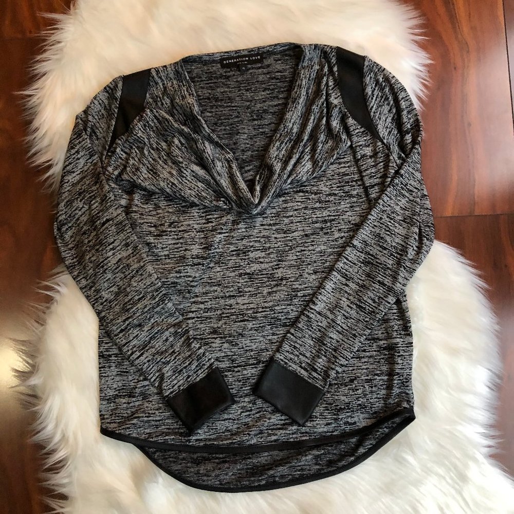Generation Love Spaced Dye Cowl Neck Blouse XS